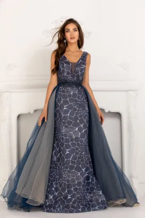 Lucci Lu 28840 Midnight Blue Evening Dress