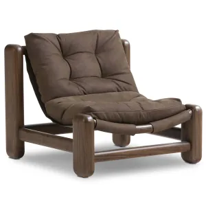 Lucio Leather Chair, Nubuck Cigar