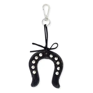 Lucky Horseshoe Bag Charm Black