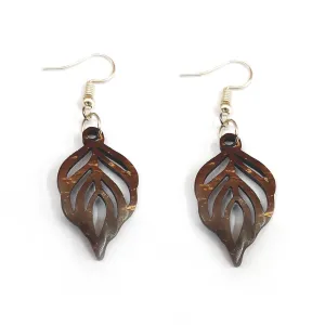 Lucky Leaf - Coconut Shell Earrings