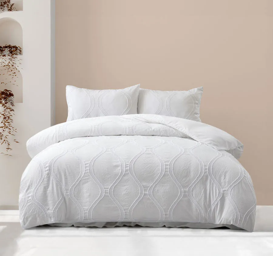 Lucy Quilt Cover Set Range White