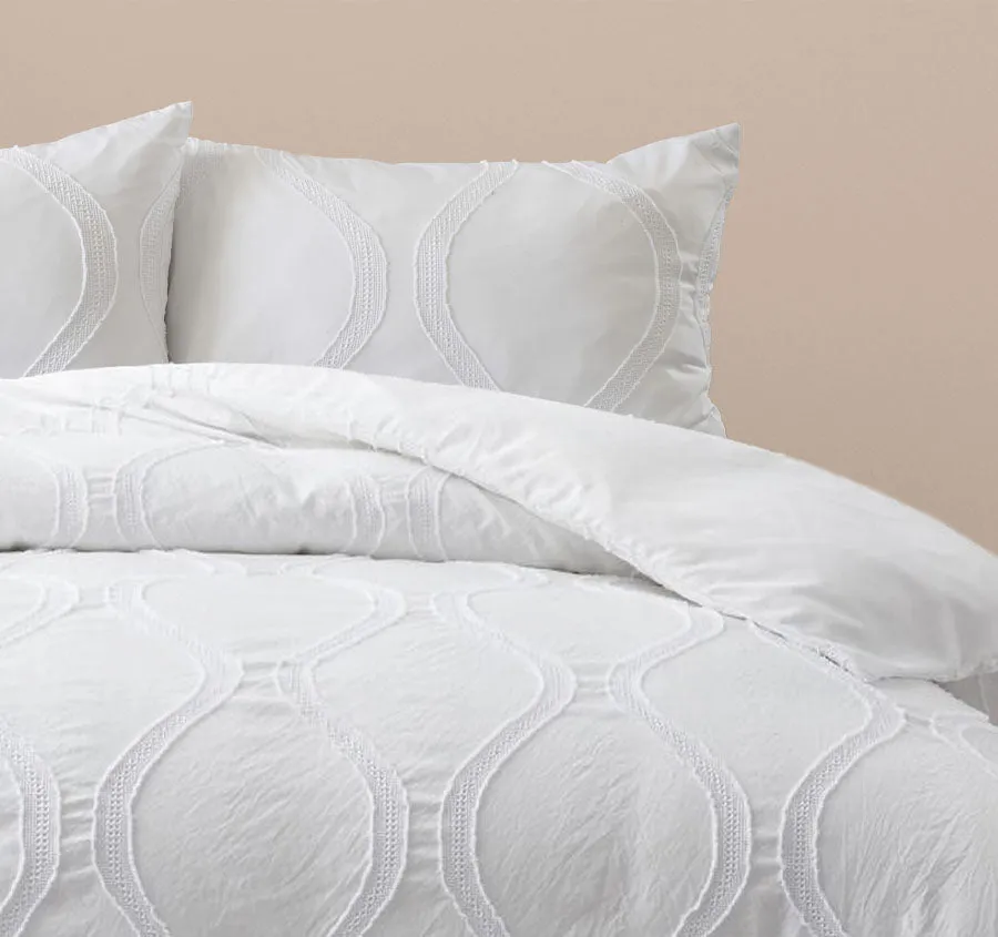 Lucy Quilt Cover Set Range White