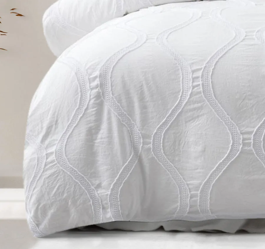 Lucy Quilt Cover Set Range White