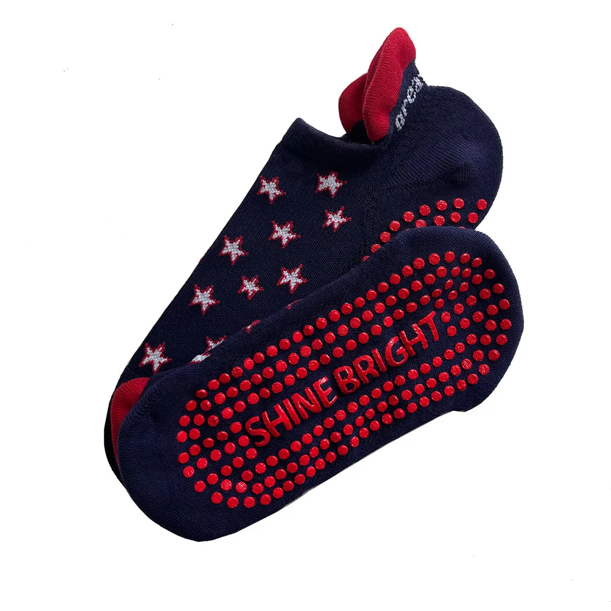 Lucy Tab Back Grip Sock - Stars Blue