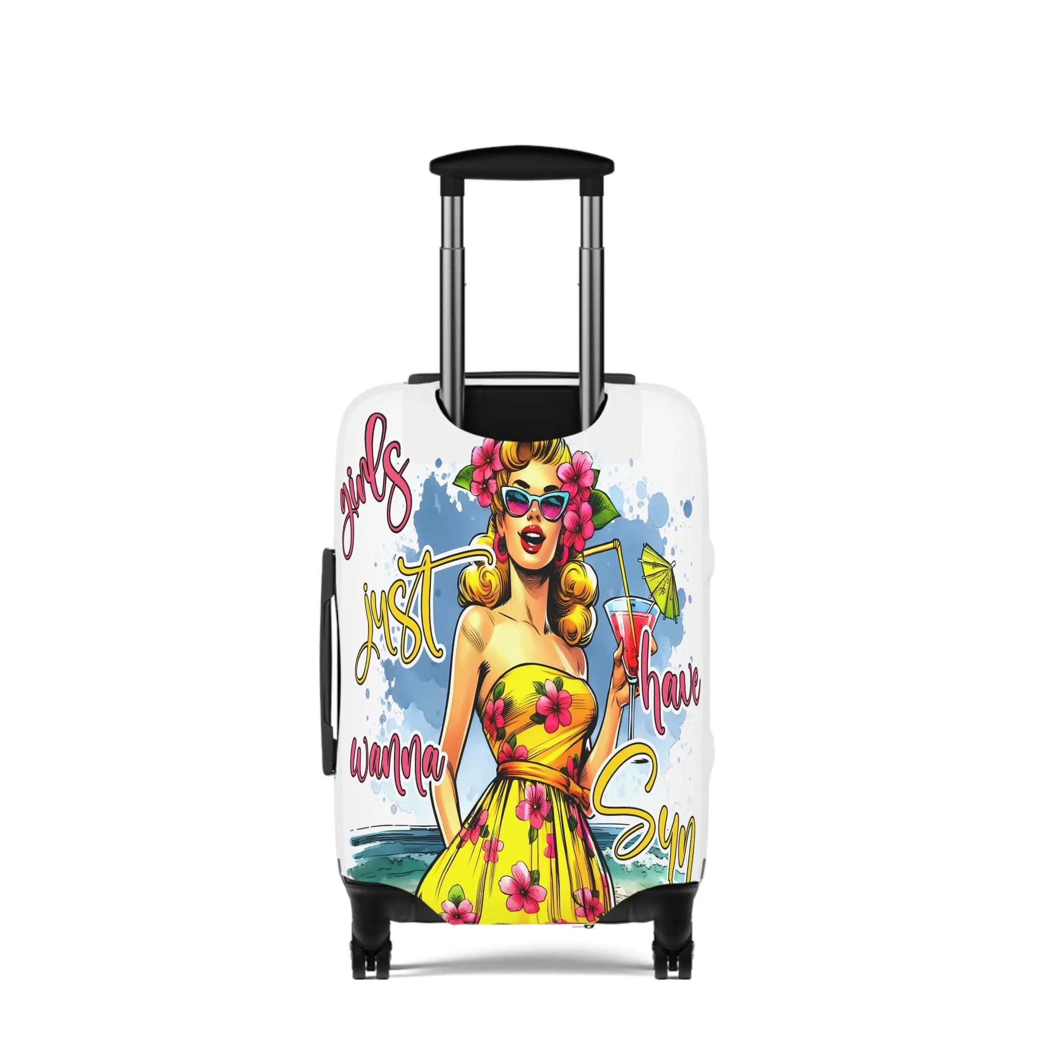 Luggage Cover, Retro Girl, Girls just wanna have sun, awd-3008