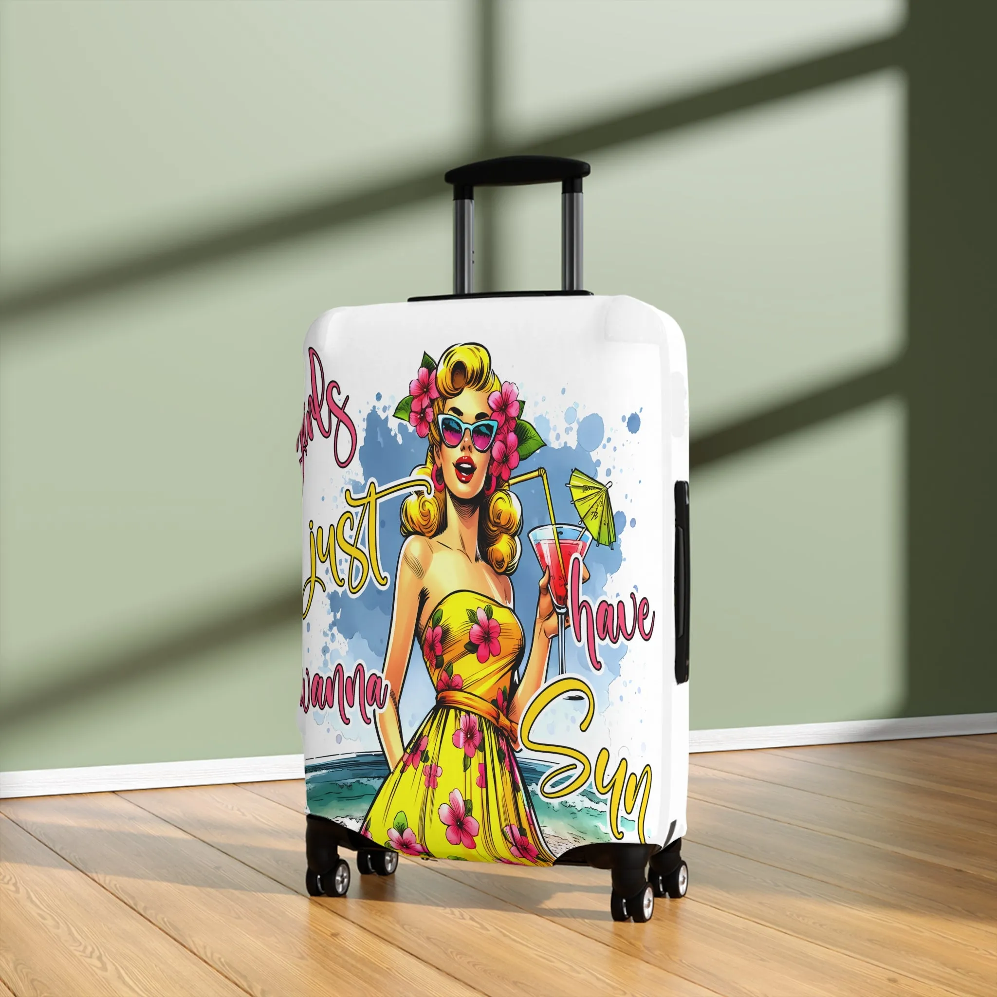 Luggage Cover, Retro Girl, Girls just wanna have sun, awd-3008