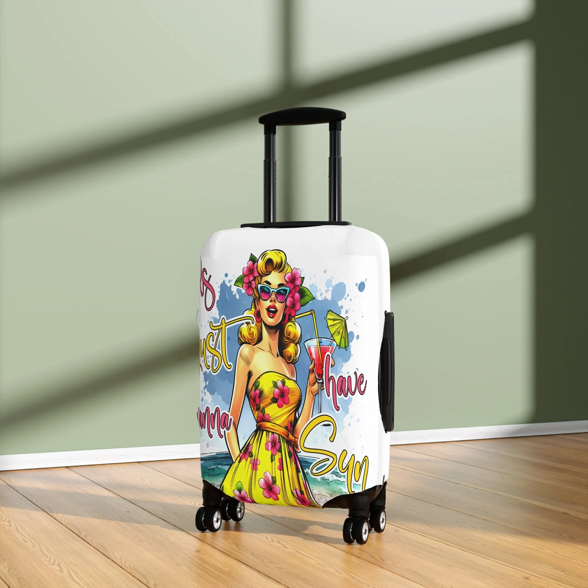 Luggage Cover, Retro Girl, Girls just wanna have sun, awd-3008