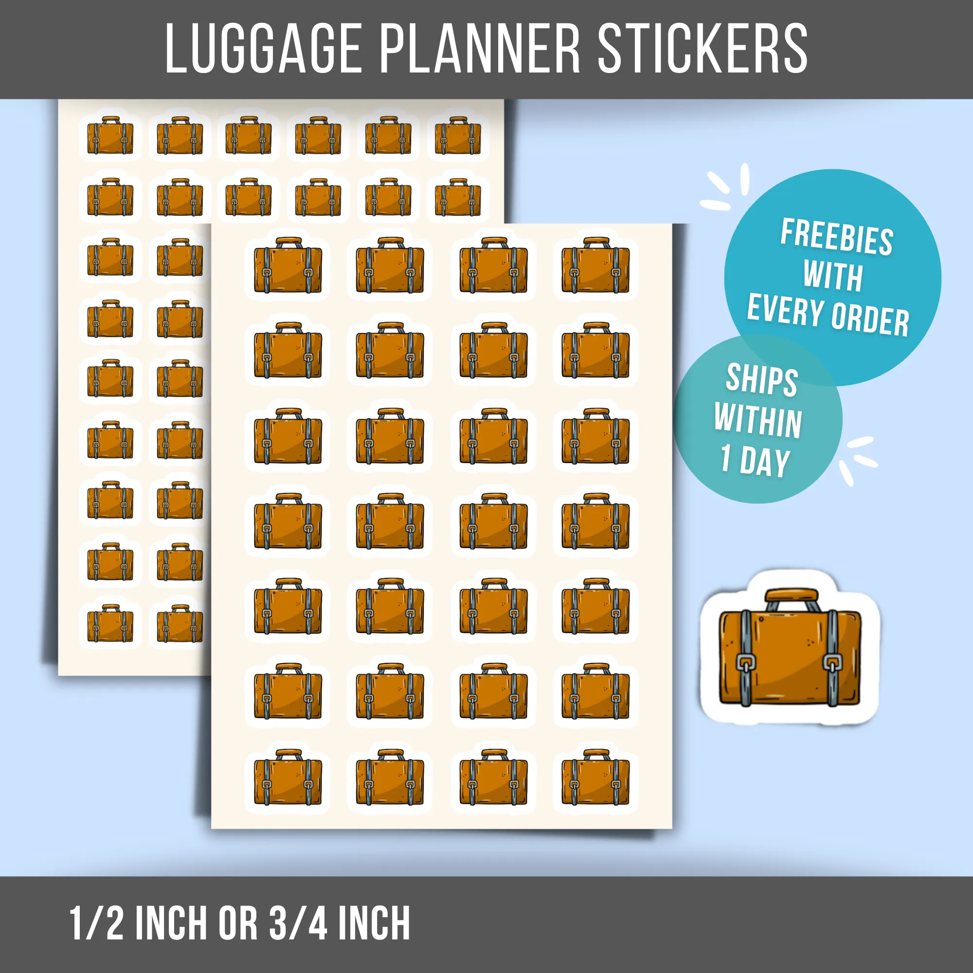 Luggage Planner Sticker Briefcase Mini Sticker Suitcase for Work Reminder Business Label Travel Calendar Sticker