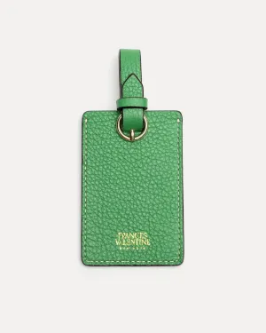 Luggage Tag Tumbled Leather Green