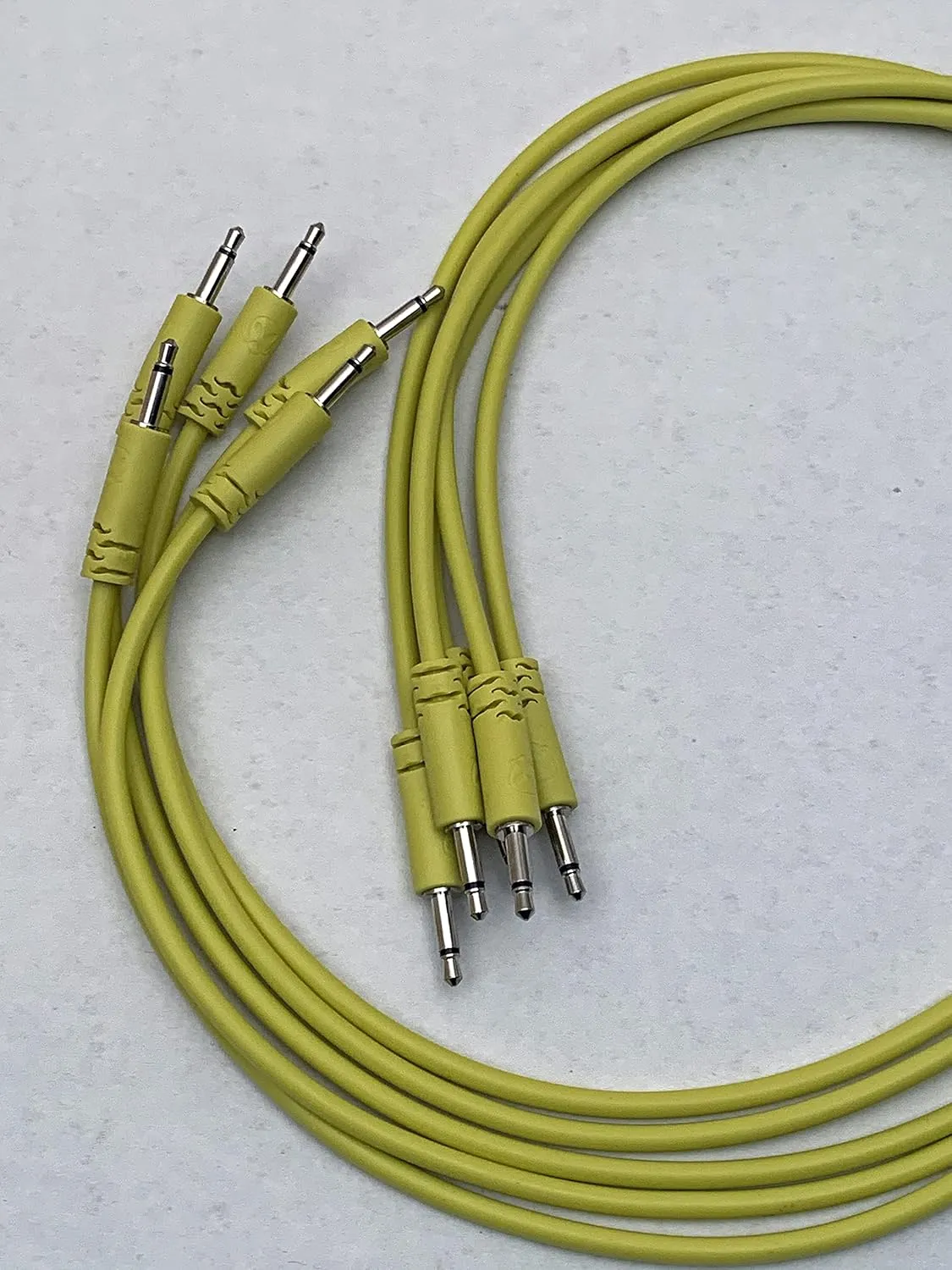 Luigis Modular Supply Spaghetti Eurorack Patch Cables - Package of 5 Yellow Cables, 6 (15 cm)