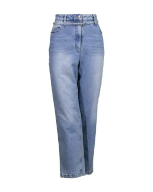 Luisa Cerano Tapered Light Wash Denim Jeans