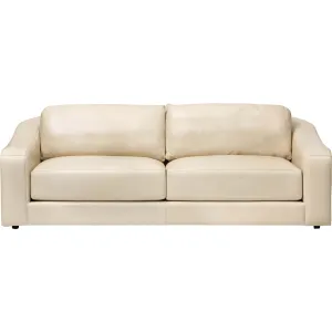 Luka Leather Sofa, Landry Ivory