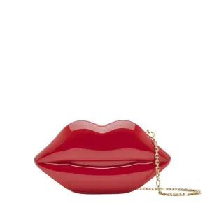 LULU RED SMALL LIPS CLUTCH BAG