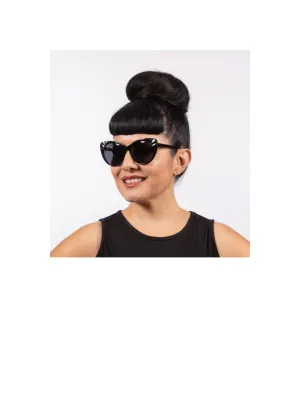 Lulu Sunglasses - Black Acetate Frame with Black Smoke Lens