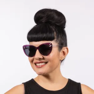 Lulu Sunglasses - Purple Crystal Acetate Frame with Black Smoke Lens