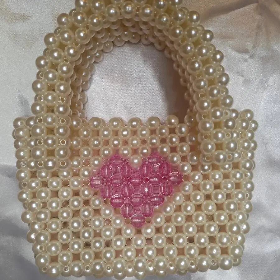 Lulua Stitches Handmade Small Pearl Bag