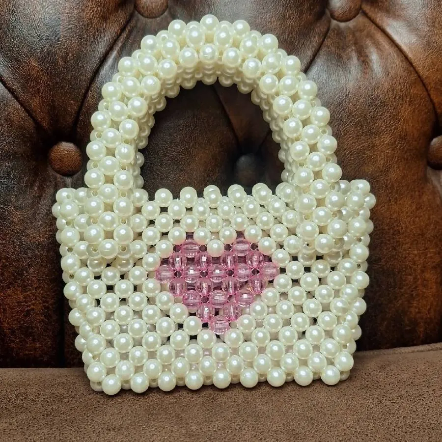 Lulua Stitches Handmade Small Pearl Bag