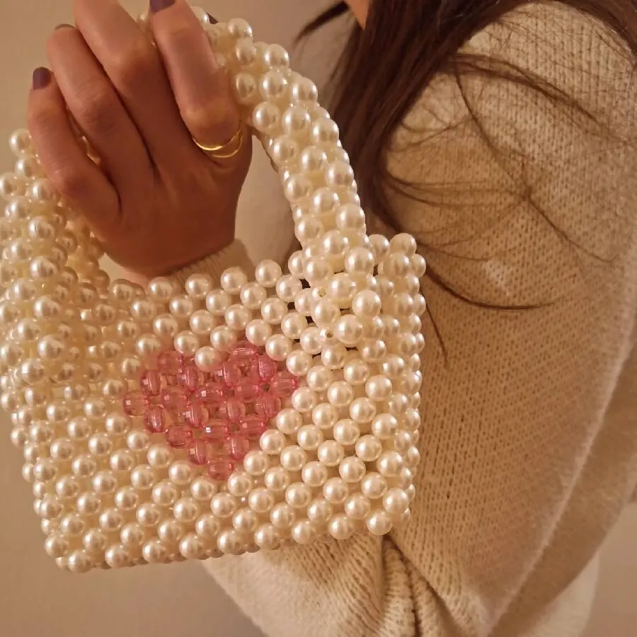 Lulua Stitches Handmade Small Pearl Bag