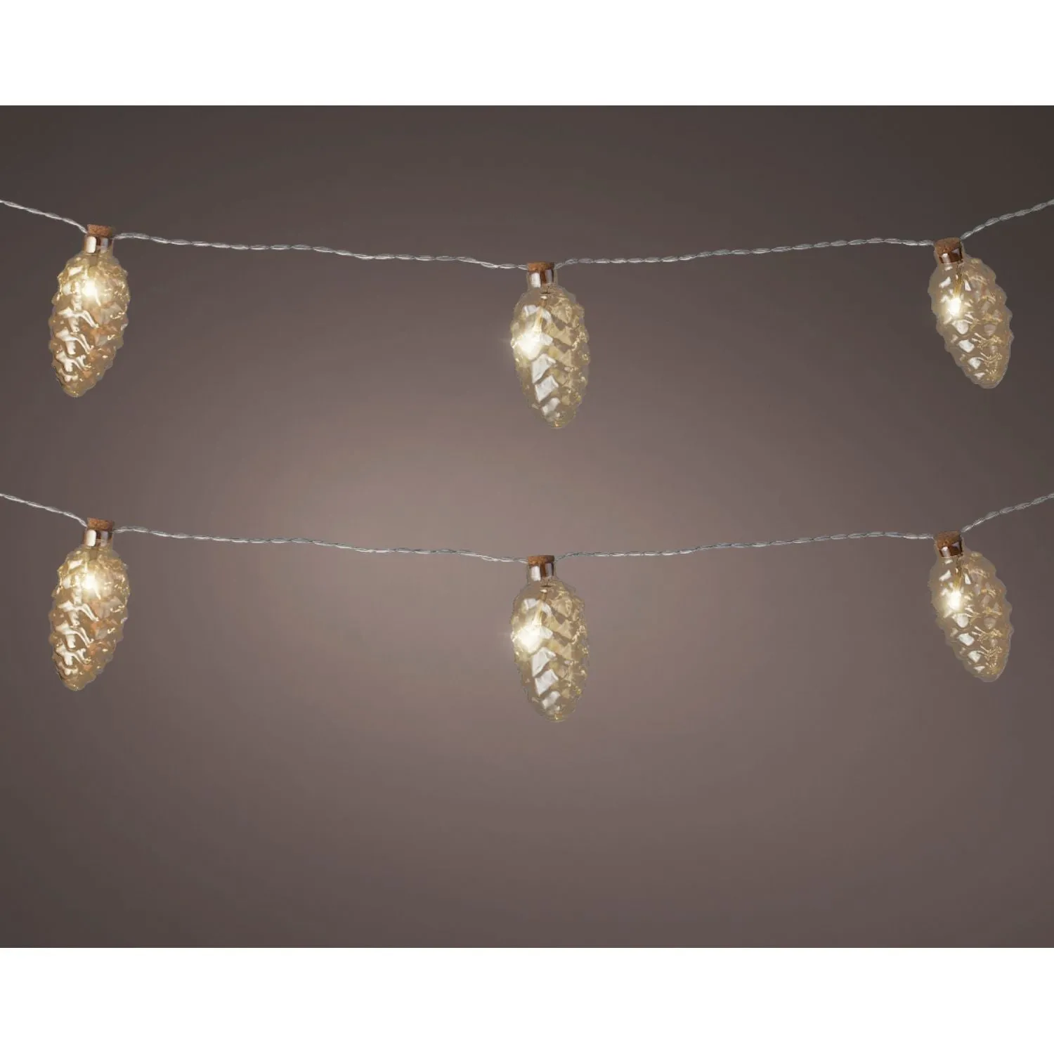 Lumineo 175cm Classic Warm Pinecone String Lights