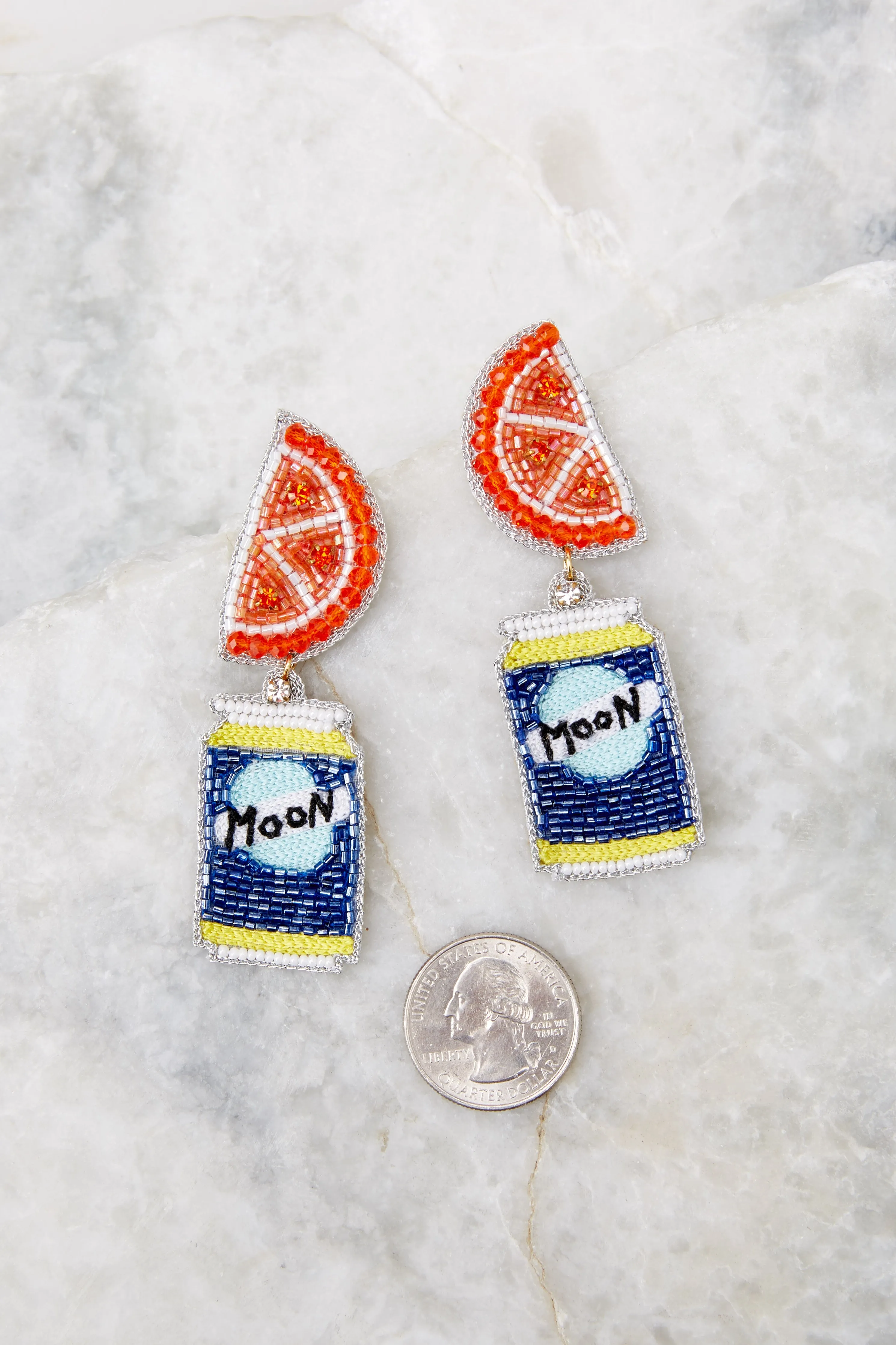 Luna Azul Beer Blue Beaded Earrings