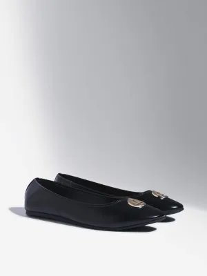 LUNA BLU Black Hardware-Detailed Ballerina