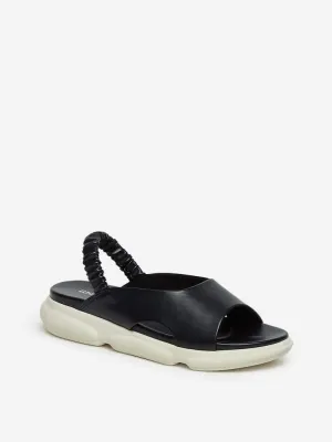 LUNA BLU Black Peep-Toe Sandals