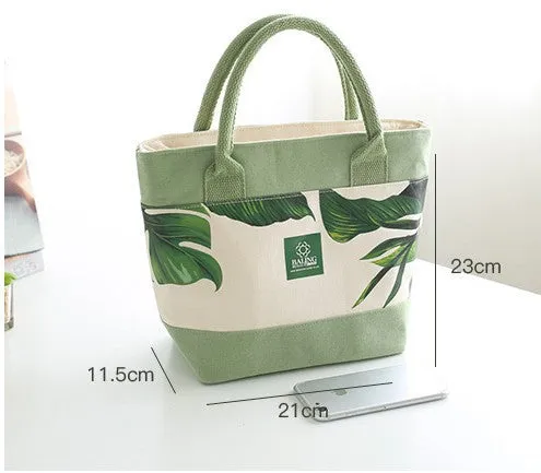 Lunch Box Bag Female Lunch Bag Thermal Insulation Handbag Canvas Thickened Korean Small Fresh Lunch Box Bag Thermal Insulation Bag