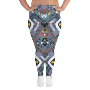 Lupine Boho Tribal All-Over Print Plus Size Leggings