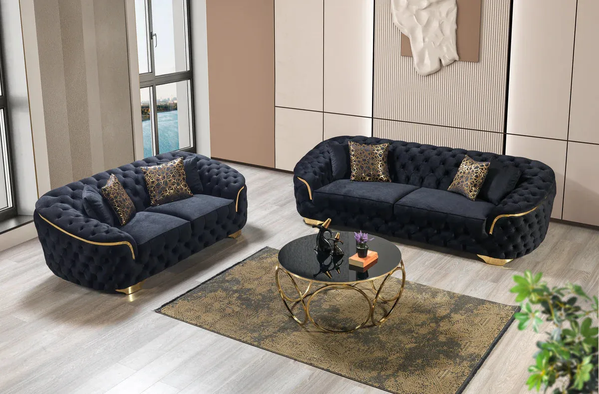 Lupino Velvet Living Room Set