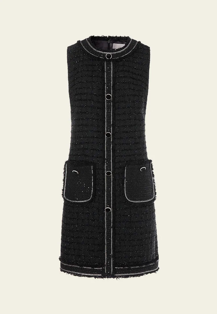 Lurex Sleeveless Tweed Dress