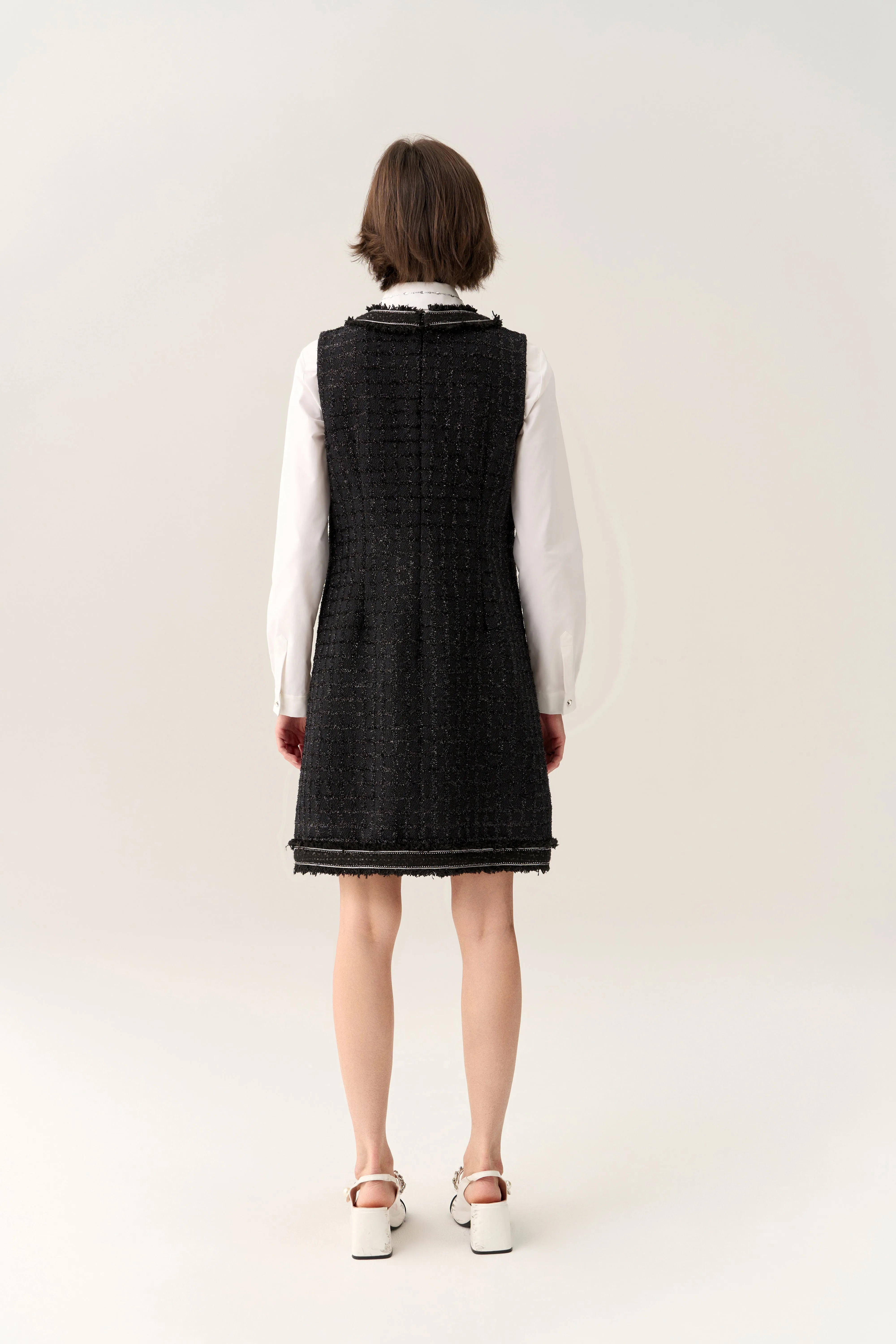 Lurex Sleeveless Tweed Dress