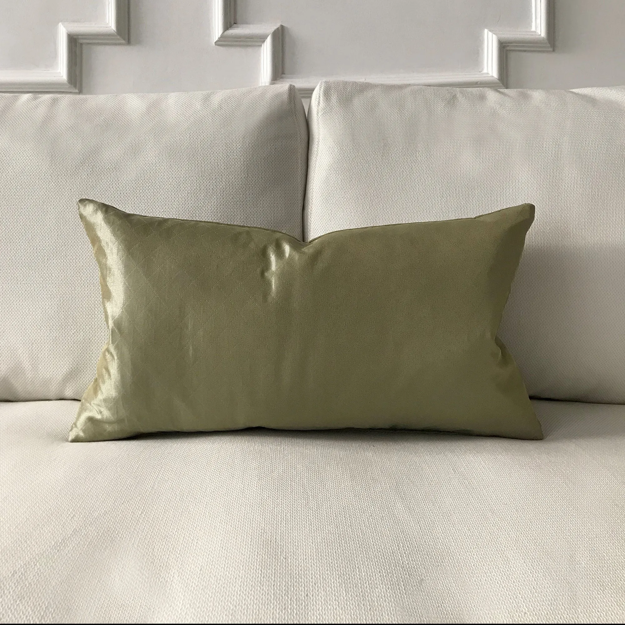 Lustrous Olive Green Decorative Pillow Cover