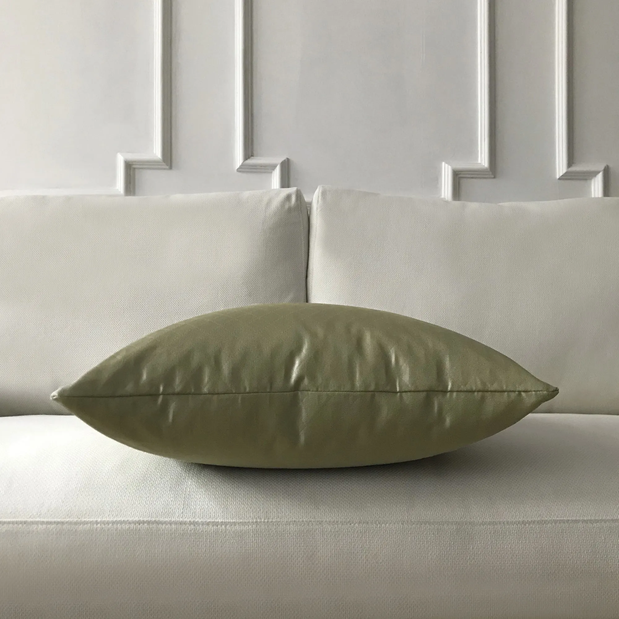 Lustrous Olive Green Decorative Pillow Cover