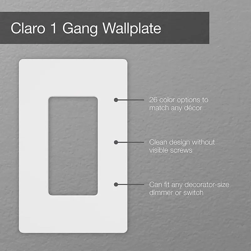 Lutron Claro White 1 gang Plastic Wall Plate 1 pk