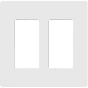 Lutron Claro White 2 gang Plastic Decorator Wall Plate 1 pk