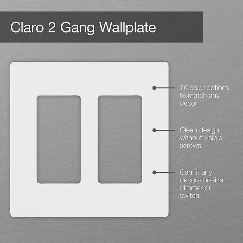 Lutron Claro White 2 gang Plastic Decorator Wall Plate 1 pk