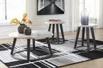 Luvoni White/Dark Charcoal Gray Table (Set of 3)