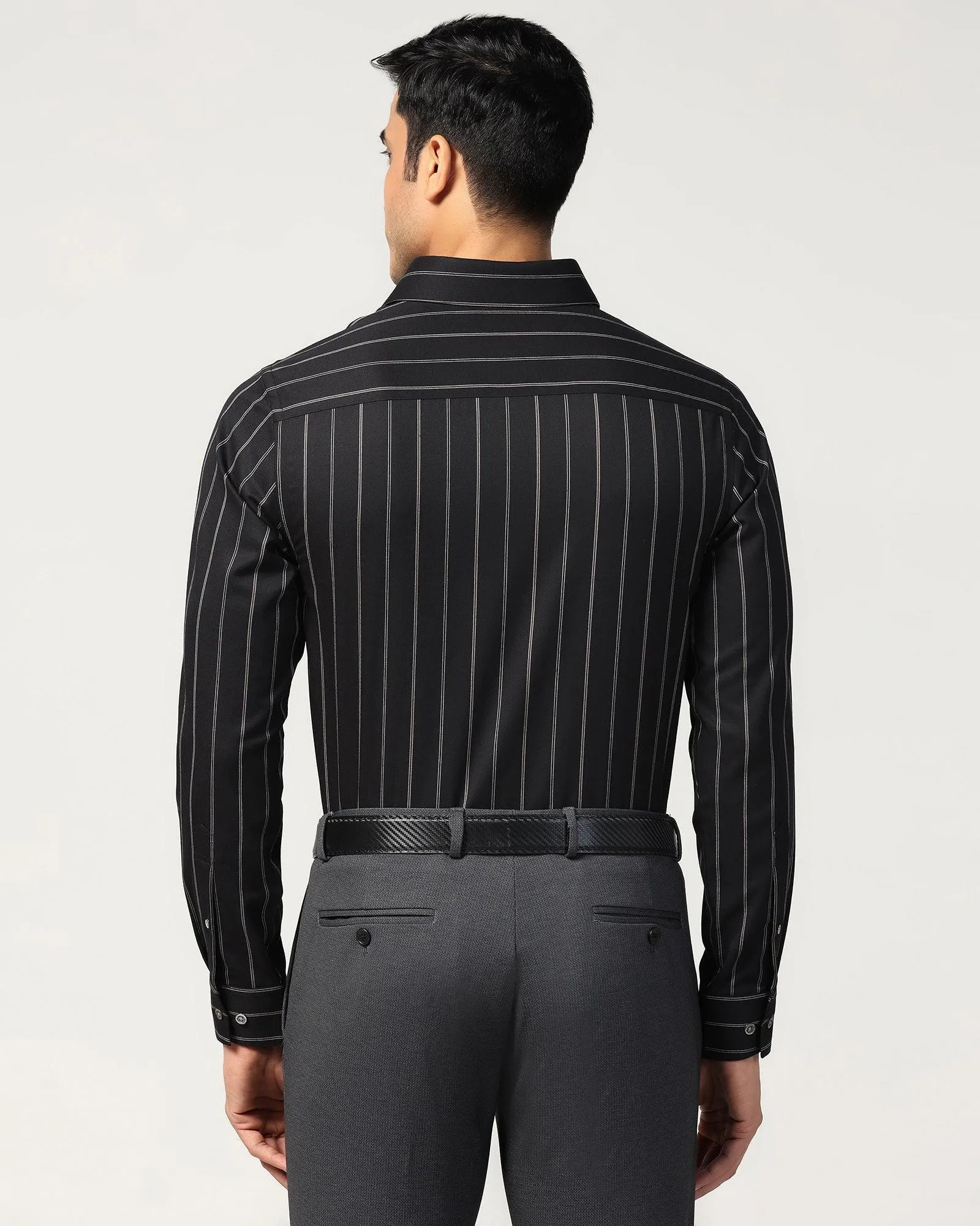 Luxe Formal Black Stripe Shirt - Delta