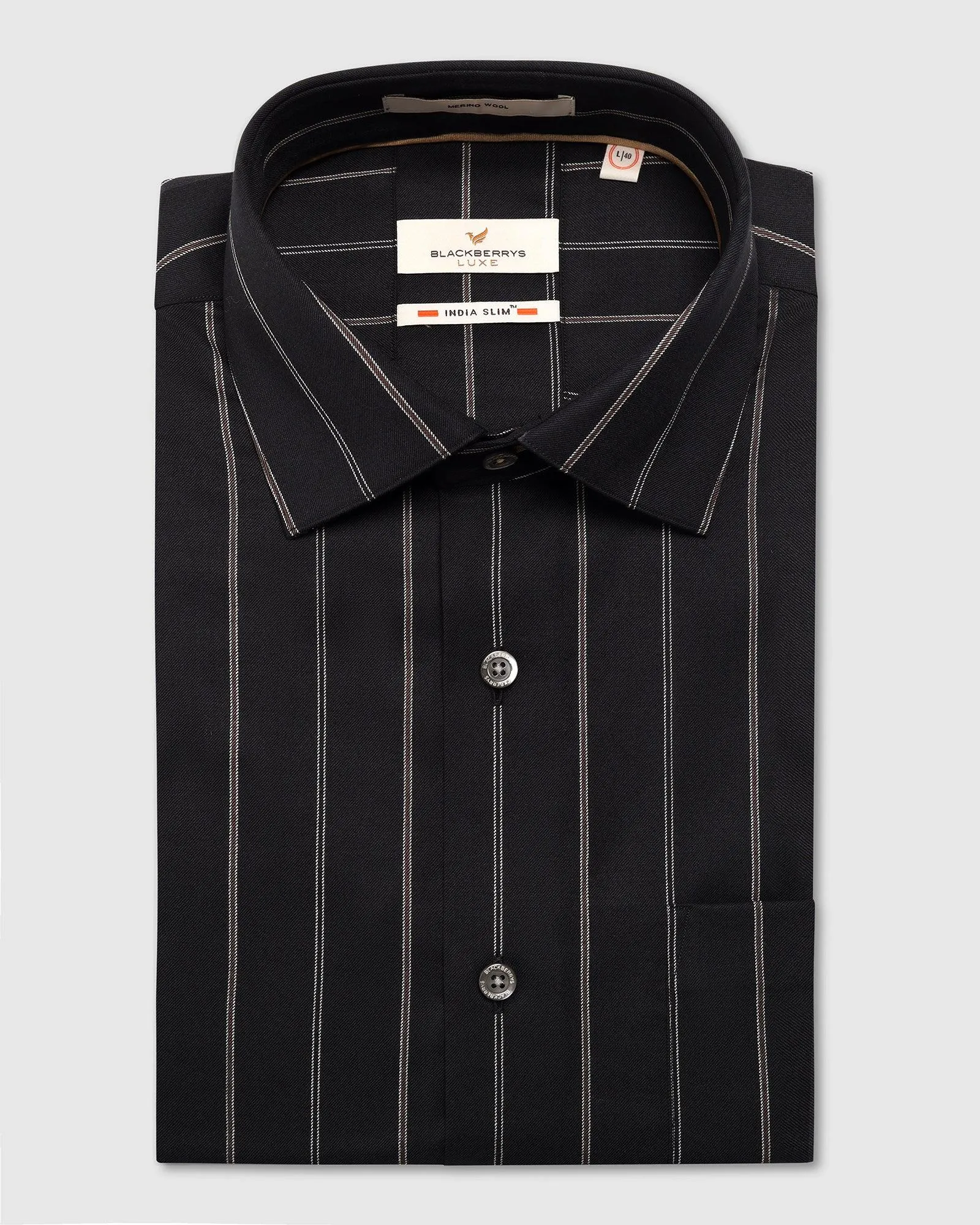 Luxe Formal Black Stripe Shirt - Delta