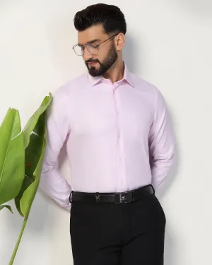 Luxe Formal Pink Textured Shirt - Plan