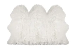 Luxe Home Decor Gordon Faux Sheepskin Trio Rug-1-Piece