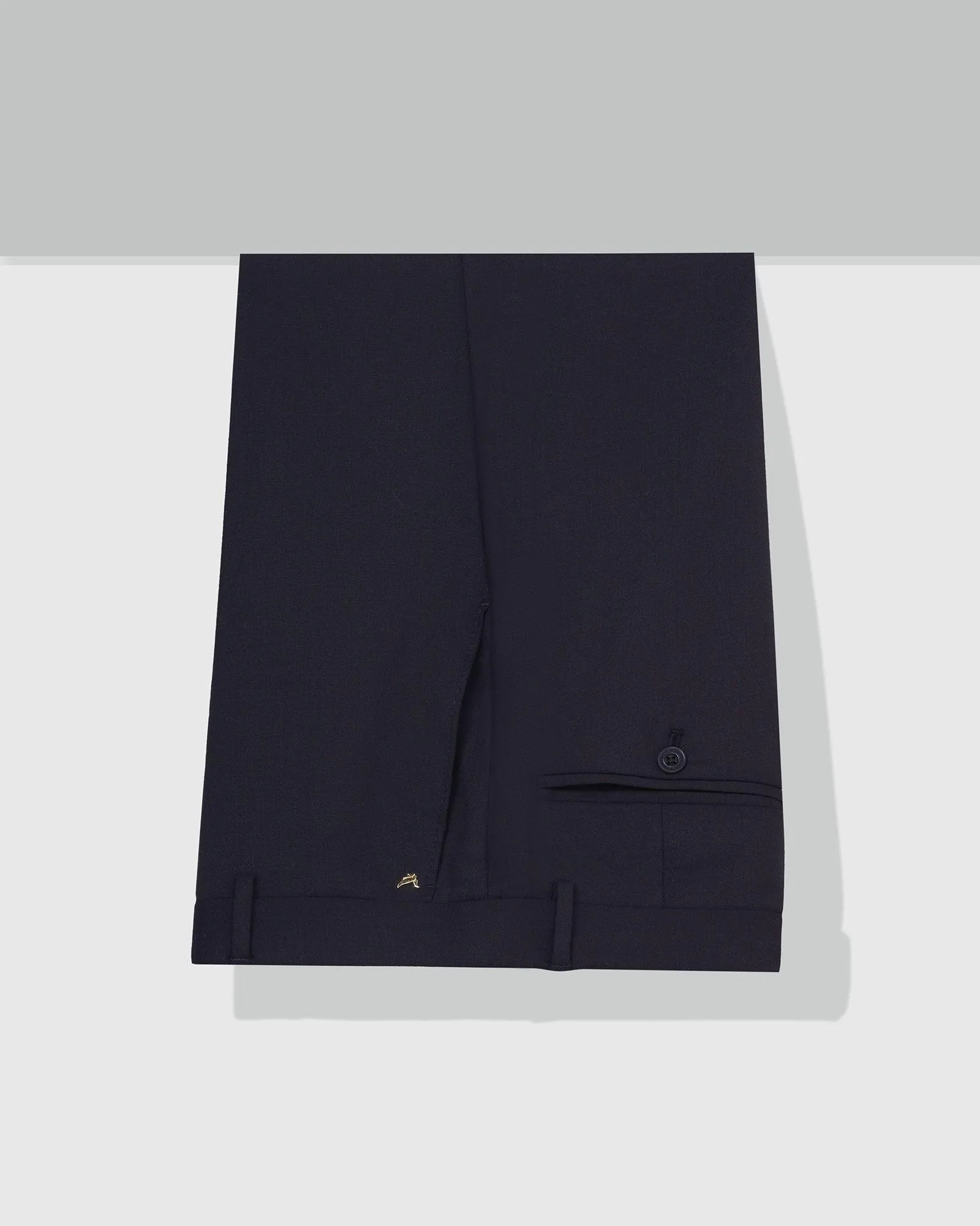 Luxe Slim Comfort B-95 Formal Navy Solid Trouser - Meter