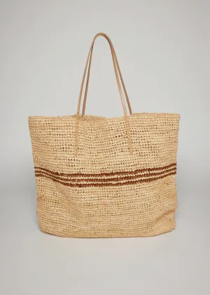 Luxe Stripe Tote- Tobacco