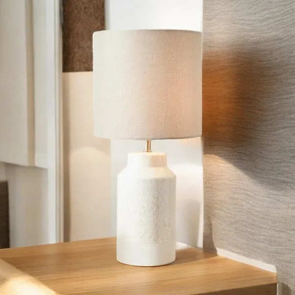 Luxe Two Tone Natural Ceramic Table Lamp