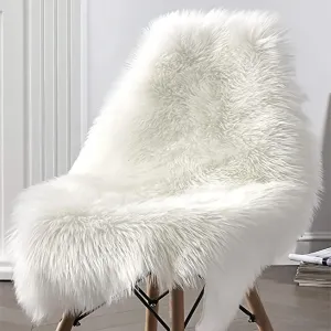 Luxurious and Washable White Faux Fur Rug