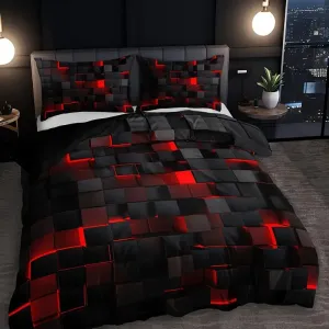 Luxurious Digital Print Geometric Quilt Cover Set - Vibrant & Versatile Bedding