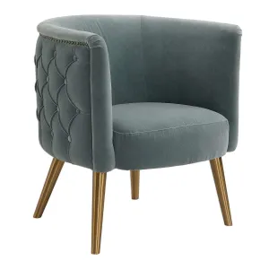 Luxurious Slate Blue Barrel Chair