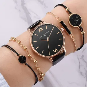 Luxury Bracelet Watch Set Ladies Quartz Watches For Women  Leather Casual WristWatch Clock Gift For Girlfriend Montre Femme F3