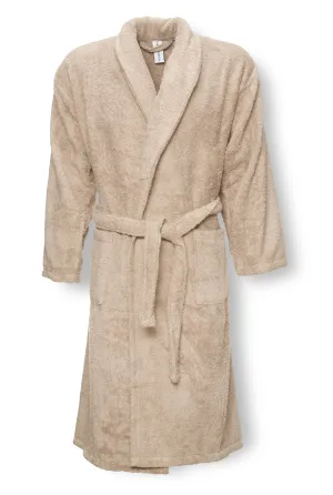 Luxury Cotton Bathrobe "Terry" in Taupe Color