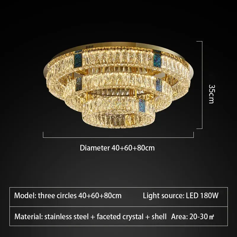 Luxury Crystal Pendant Light - Mansion Gold Chandelier